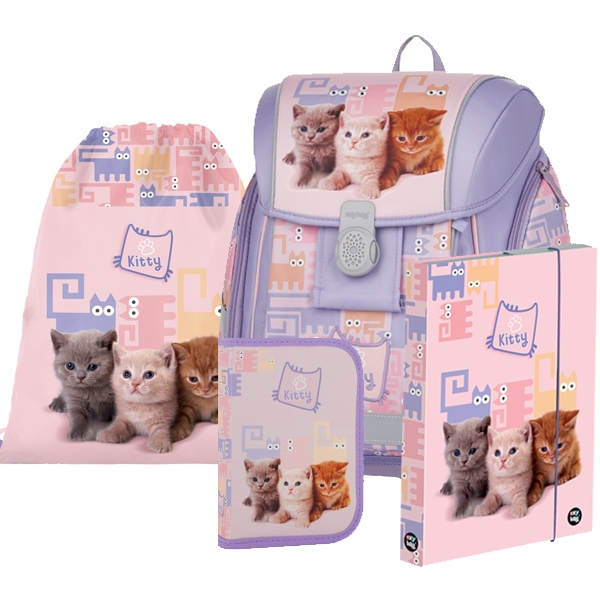 Katze-Cat-Pets-Ranzen-Schulranzen-Tornister-Rucksack-Set